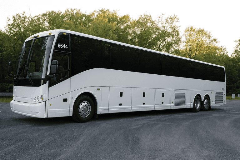 exterior of Bus Rental Company Garden Grove coach bus